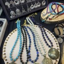 Handmade women accessories from stones and coopper